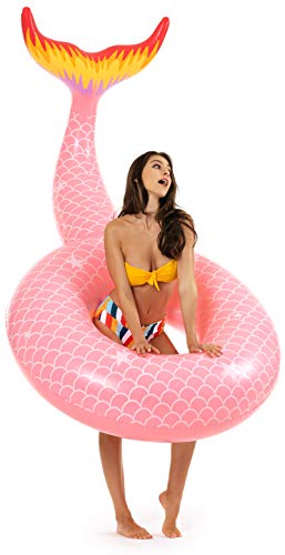 Vickea Giant Inflatable Mermaid Pool Floats for Adults (Pink)