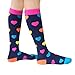 CompressionZ 20-30 mmHg Compression Socks Men & Women - Knee High Support Stockings (Hearts, X-Large)