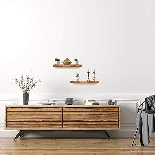ArtBroz Rustic Floating Shelves for Wall Set of 2 Heavy Duty Wood