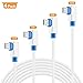 Right Angle USB Cable,SUNGUY [4 Pack] 1.6ft/3.3ft/6.6ft/10ft Reversible Micro USB 2.0 Charging Cable for Samsung Galaxy S7 S6,LG,Motorola,Nexus,Nokia,Kindle, MP3, Tablet and More - White