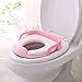 ZOLLOR Portable Potty Training Seat for Boys Girls,Non Slip Splash Guard Potty Trainer Toilet Cover with Comfort Soft Cushion and Handles for Baby and Toddlers,Round and Oval Toilets Applicable (pink)