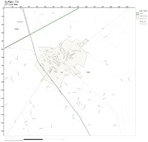Amazon.com: ZIP Code Wall Map of Buffalo, TX ZIP Code Map Laminated