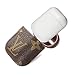 New Luxury Designer PU Leather Fashion Graphic Style Full Protective Cover for Airpods Wireless Headset Charging Box with Hook Handle (Brown)