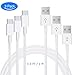 Sunskey Replacement Charge Cable for One Plus 5 USB C to USB A Fast Charging and Super-Speed Data Transfer Cord 3.3Feet Compatible with Samsung Galaxy Note S8 (White, 1 Meter - Packs of 3)
