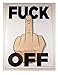 New Fuck Off Middle Finger Funny Novelty Tin Sign