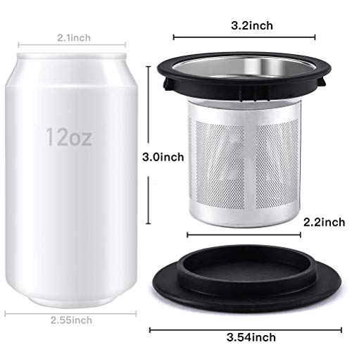 Fine mesh strainer tea infuser bucket for loose leaf tea, large tea filter for loose tea - black