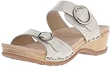 Dansko Women's Manda Slide Sandal, Oyster Washed Leather, 38 EU/7.5-8 M US