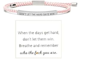 KHKINDPRO Dont Let The Hard Days Win Bracelet for Women Men, Handmade Braided Adjustable Wrap Stainless Steel To My Daughter/Best Friend Inspirational Gifts Ladies Jewelry