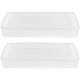 COLLBATH 2pcs Dumplings Storage Box Refrigerator Container with Lid for Dumplings Stackable Kitchen Supply Easy to Clean Safe for Microwave and Freezer