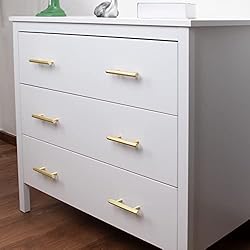 QOGRISUN 2-Pack Solid Brass Cabinet Pulls Hexagon