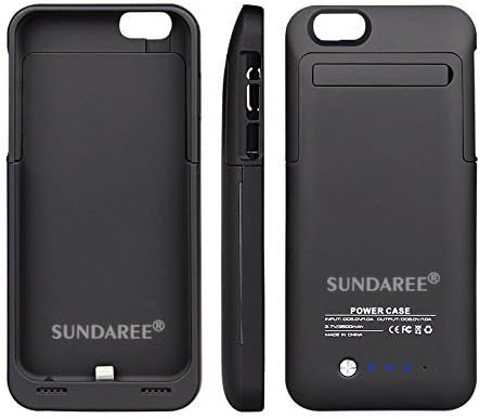 SUNDAREE-3500mAh External Battery Backup Charger Case Pack Power Bank for iPhone 6 Plus 4.7 inch (black)