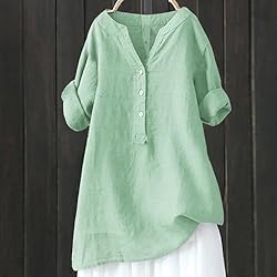 iQKA Women Plus Size Shirts, Ladies Short Sleeve