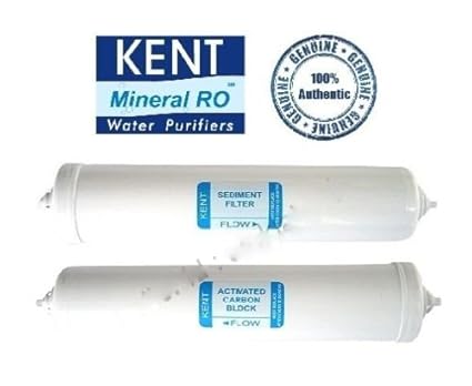 Kent Ro Spares: 100% Original Inline Sediment Filter 10 inch & Pre Carbon Filter Set 8 inch