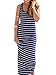 PERSUN Women's Summer Basic Stripe Bodycon Tank Maxi Dress