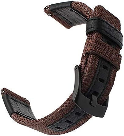 XingWangFa for Samsung Galaxy Watch 46mm Bands,Quick Release Premium Nylon with Leather Strap Wrist Band for Samsung Galaxy Watch 46mm-Maroon