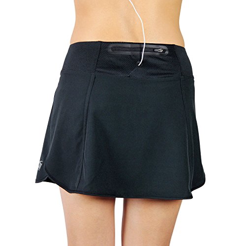 X31 Sports Running Skirt Tennis Skort with Shorts and Pockets (Black, Medium)