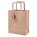 OSpecks Medium Brown Kraft Paper Shopping Bags Bulk with Handle and Thank You Tags for Retail Business, Merchandise, Goodies, Appreciation Gifts, Trade Fair, Craft Shows, Qty 50 Pcs, Size 8x4.75x10 In