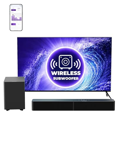 Barra de Sonido 2.1 con Subwoofer Inalámbrico, Control por App, VoiceMX y BassMX, 240W Potencia Máxima para Smart TV, Graves Ajustables, HDMI, Óptico, Bluetooth 6.0, Poseidon M30(Modelo 2026)