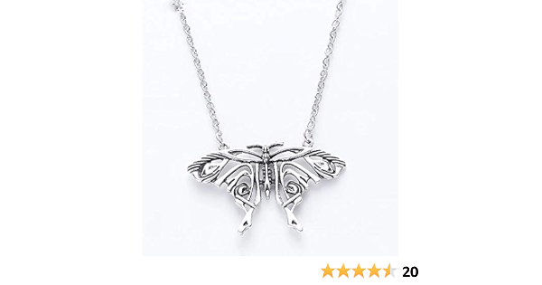 Mamma Butterfly Necklace Silver Antique 