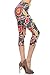 Leggings Depot Women's Popular Capri Cropped REGULAR and PLUS Printed High Waist Leggings (Regular (Size 0-12), Playful Florals)