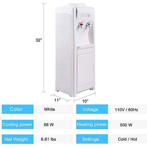 Top Loading Water Cooler Dispenser 5 Gallon, Hot & Cold Water Stand