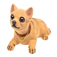 MONLIYA Bobble Head Chihuahua,Car Decoration Nodding Dog Ornaments High Emulation Creative Dog Dashboard Crafts Dog Lover Gift for Car Vehicle Desk Tabletop Office Decor Baby Kids Toy(Chihuahua)