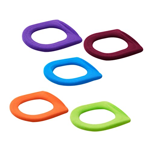 EXHUMKY 5pcs Colorful O-shaped Toilet Seat Cover Pads Soft Bathroom Accessories for Home Use for Ladies Expecting Mothers The Elderly Random Colors