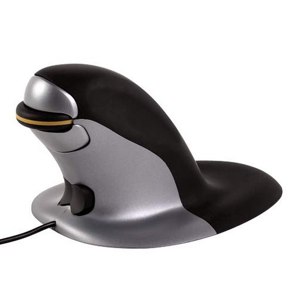 Fellowes 9894401 – Mouse (Ambidextrous, Vertical Design, USB, 1200 dpi, 270 g, Black, Grey)