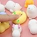 Satkago Easter Basket Stuffers - 14 Pcs Mini Mochi Squishies with Jumbo Strawberry Cake, Slow Rising Squishies Kawaii Anxiety Toys Easter Gifts for Kids