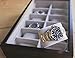 CASE ELEGANCE Solid Espresso 12 Slot Wood Watch Box Organizer with Glass Display Top