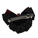 Szeagle Women Bun Cover Net Snood Bowknot Decor Barrette Hair Clip Red