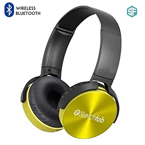Sketchfab Rockerz Bluetooth Headphones Over The Ear Headset with 30mm Drivers, AUX Connectivity, Built in FM, Call Funct