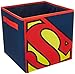 Everything Mary Superman Collapsible Storage Bin by DC Comics-Cube Organizer for Closet, Kids Bedroom Box, Playroom Chest-Foldable Home Decor Basket Container with Strong Handles and Des, Blue/Red