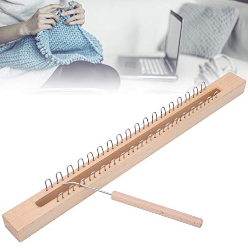 Scarf Weaving Loom Kit,Rectangular Wooden Weaving Loom Hand Wool Knitting Machine with Elbow Crochet Hook DIY Yarn Knitting Tool for Knitting
