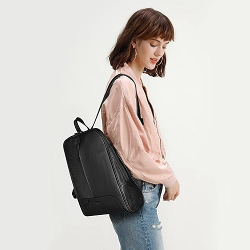 S-ZONE Women Genuine Leather Backpack Purse Travel Handbag College