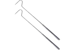 BCOATH 2Pcs Stainless Steel Retractable Snake Hooks 71Cm Reptile Grabber with Duckbill Head for Safe Handling and Wild Catchi