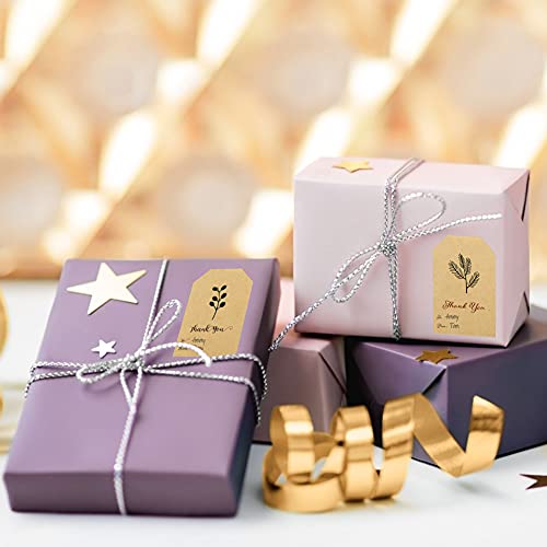 SallyFashion Kraft Sticker Paper Label, 240 PCS Vintage Gift Tags, Thank You Stickers Roll for Holiday Glass Bottle Present Supplies