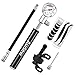 Audew Mini Bike Pump - 7.8Inches Portable and Lightweight Bicycle Air Pump with Gauge - 210Psi Presta and Schrader Valve for Mountain Bike, Ball, Inflatable Toy - Including Puncture Tire Repair Kit