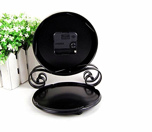 Vintage Feel 6 "Desk & Shelf Clocks Is Battery Operated small sitting clock-Quiet Country Style Digital Home Furnishings Decorated HD Glass Lens, Easy to Read ,For School office home bedside black