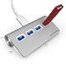 Achoro Premium Quality Computer USB Port Expander – 4 Ports Portable USB Hub - Compatible with MacBook, Windows, iMac, Hard Drive, and PC – High-Speed 3.0 USB HUB (Silver)