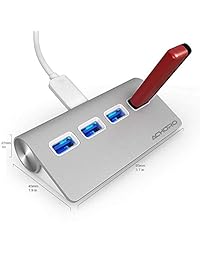 Aleación de aluminio 4 puertos USB 3.0 de alta velocidad USB Hub. Calidad Premium 4 USB Hub. Transferencia de Datos USB de alta velocidad Hub USB 3.0 para Smartphone, Disco duro, mouse, teclado, impresora, escáner, Flash Drive