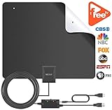 Two Face TV Antenna - 2018 Version Indoor HDTV Antenna with NEWSET Amplifier Signal Booster - Freeview Local Channels Broadcast for All Type Television - 80 Miles Range and 16 ft Cable for VHF/UHf/FM