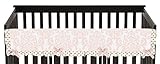 Sweet Jojo Designs Blush Pink White Damask and Gold Polka Dot Amelia Long Front Rail Guard Baby Teething Cover Crib Protector Wrap