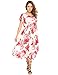 Zeagoo Women's Short Sleeve Floral Printed High Waist Loose Midi Dress With Pockets