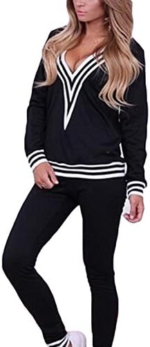Hibote Tracksuit Women Soft Jogging Suit Comfortable Long Sleeve Pullover + Pants Modern Fitness Yoga Suits 2 Piece Clothes Set Sport Sweatshirt Trousers