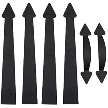 WINSOON Magnetic Decorative Garage Door Hardware Couch House 6 Pieces Carriage Accents Faux Hinges Curb Appeal Decor Kit, Black
