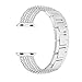 TUJUIO for Apple Watch Band 38mm 42mm Women, Stainless Steel Metal Replacement Watch Band for iWatch Sport Edition Series 3 2 1 Silver-38mm
