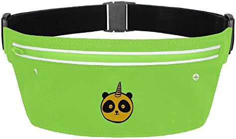 Unicorn Horned Panda Water Resistant Polyester Outdoor Sports Fanny Pack With Waist Belt, Fit Smartphone IPhone 7 6s Plus Samsung, Cycling, Hiking, Walking Yellow