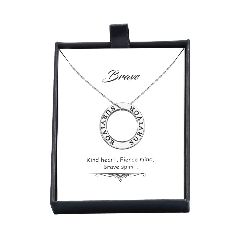 LeCalla 925 Sterling Silver SURVIVOR Open Circle Necklace for Teen Women
