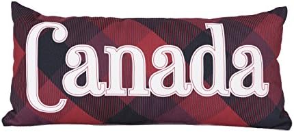 Canada Plaid Canvas Decorative Ultra Soft Quilted Standard Multicolored Printed Comfortable Throw Cushion 10x22-inch